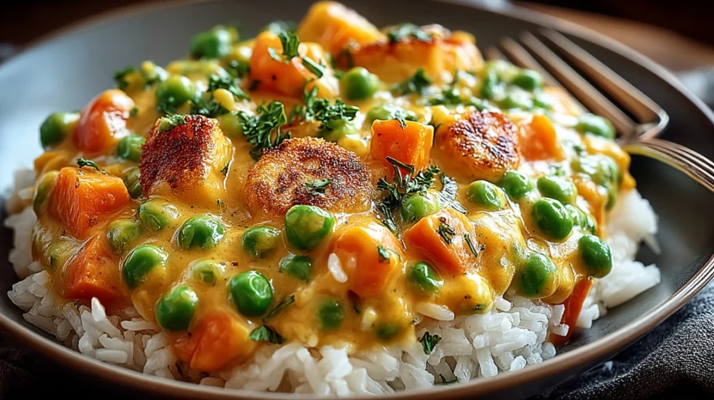 Reis mit Gemüse-Frischkäse-Sauce – Ein cremiger Genuss für die ganze Familie! Rezept – Simple Rezepte