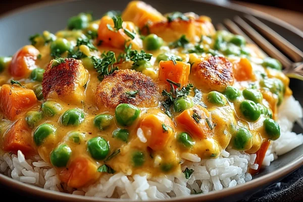 Reis mit Gemüse-Frischkäse-Sauce – Ein cremiger Genuss für die ganze Familie!